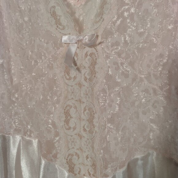 Cinema Etoile Nightgown S Pink Long Satin Lace Top Drop Waist Sexy Shimmer READ - Picture 12 of 13